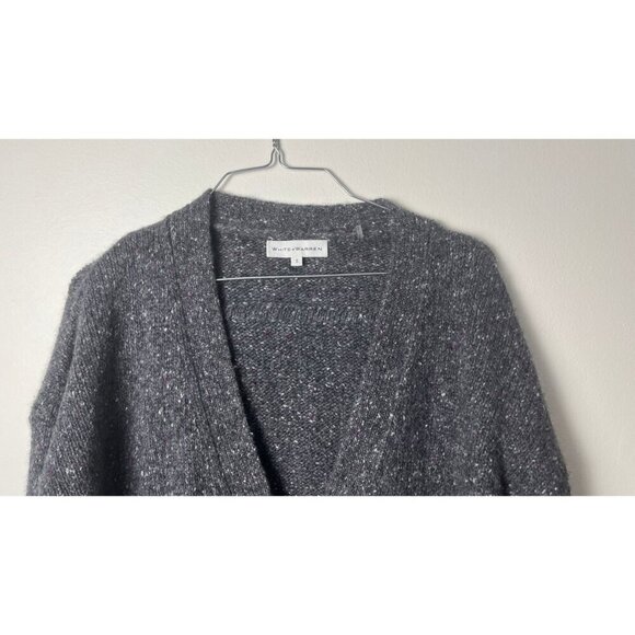 WHITE +  WARREN CASHMERE SLOUCHY CARDIGAN SWEATER S - Picture 2 of 11